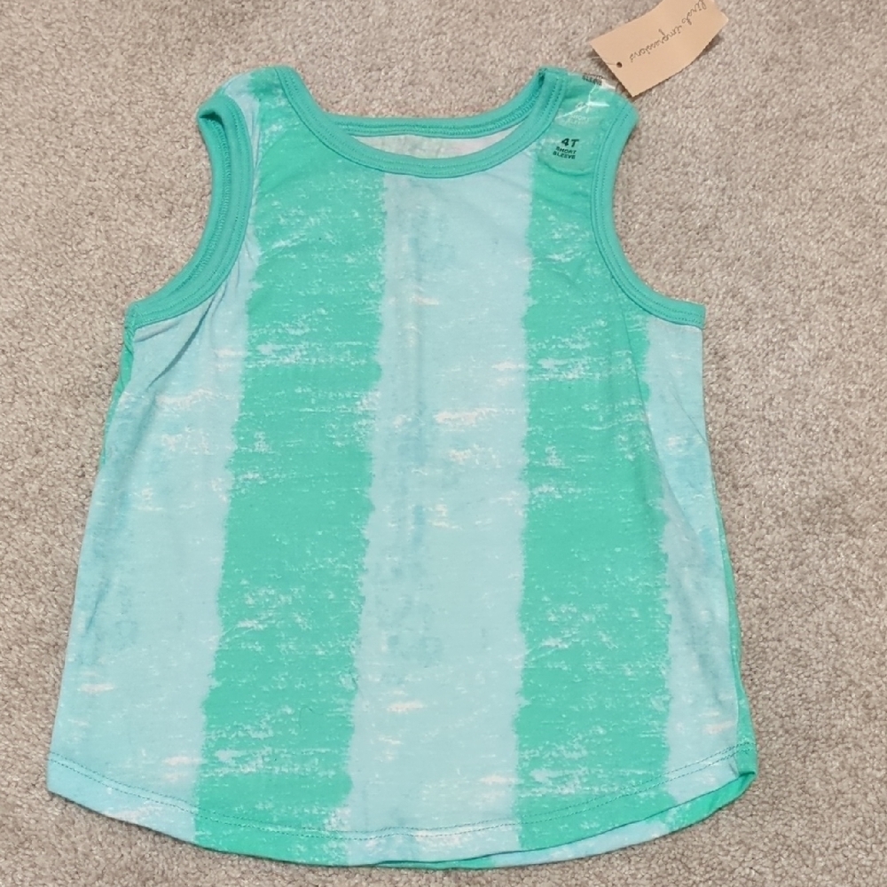 First Impressions Green Striped Tank Top